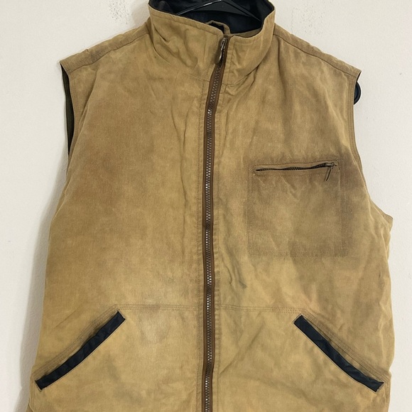 Outback Trading Company Sawbuck Vest Men Size Medium Oilskin Ranch Western Rodeo - Picture 1 of 12